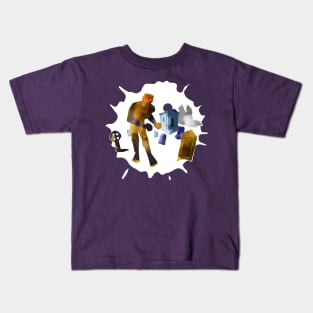 A stone golem in a graveyard Kids T-Shirt